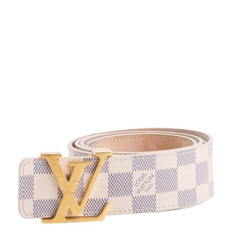 louis vuitton belt initiales damier azur blue/white|Louis Vuitton Belt Initiales Damier Azur Blue/White .